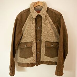 Double RL RRL Ralph Lauren Fleece Grizzly Shearling Trucker Denim Jacket